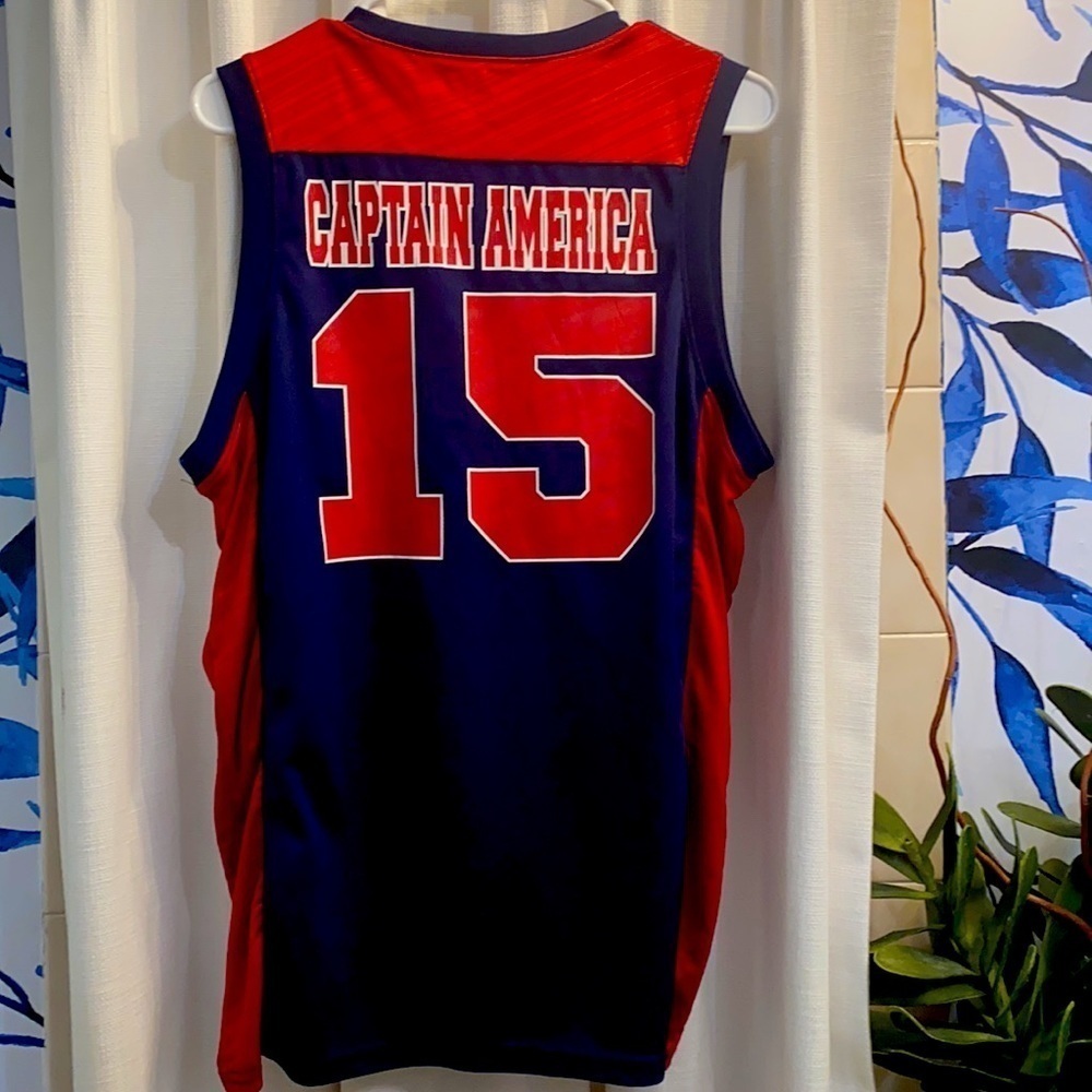 Men’s Marvel Captain America Basketball Jersey M - Picture 3 of 5